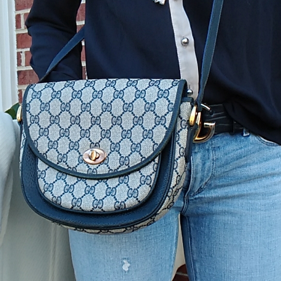 Gucci Handbags - Gucci Blue Monogram Supreme Cross-body!